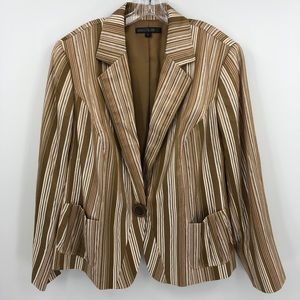 Lafayette 148 Plus Women’s 18 Brown Gold Blazer